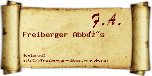 Freiberger Abbás névjegykártya